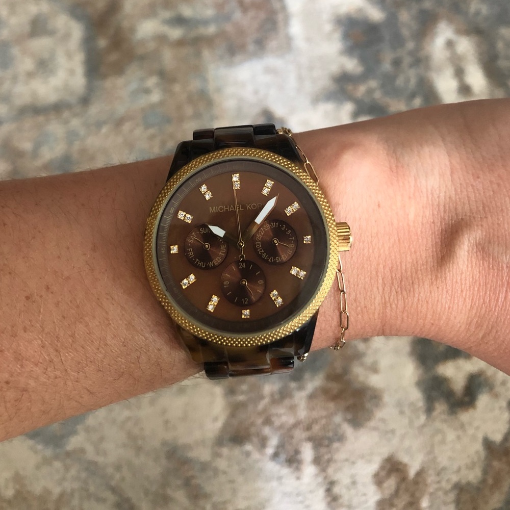 Michael Kors tortoise shell watch